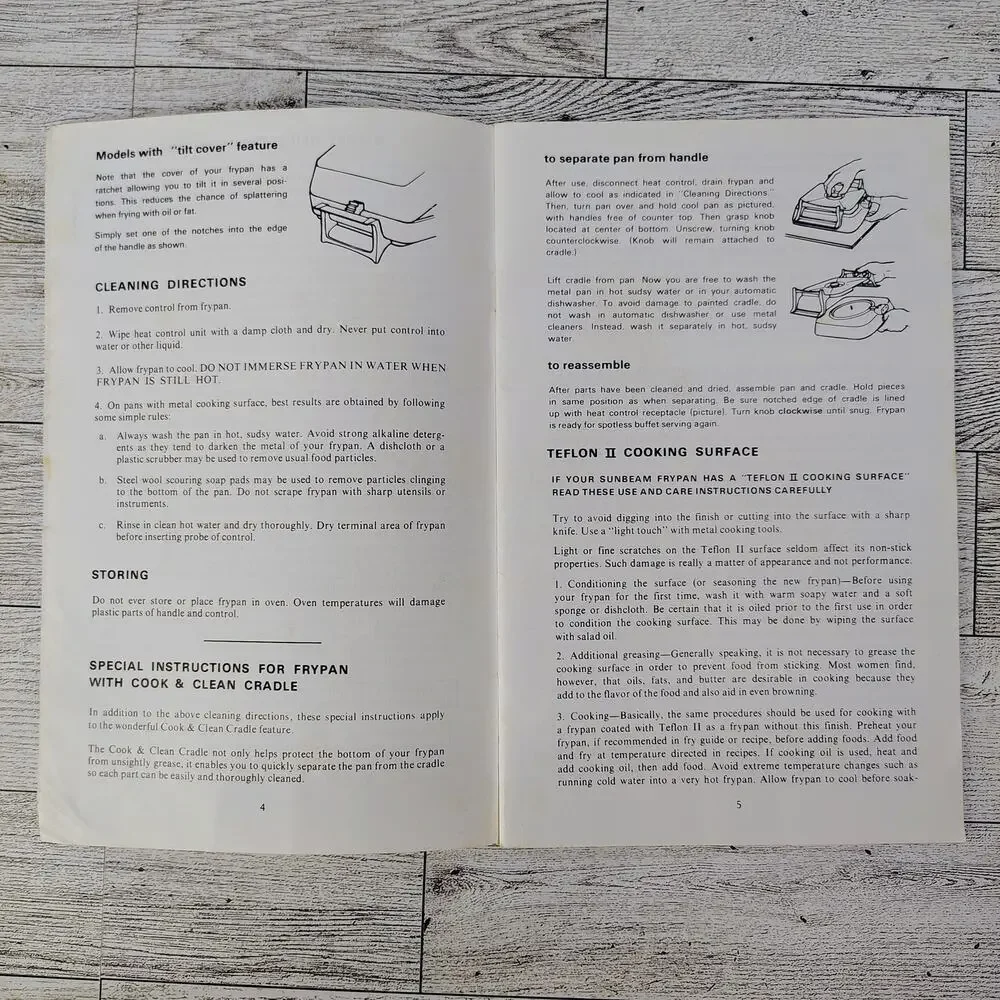 Sunbeam Frypan Recipes and Instructions Cookbook Booklet 1972 VERY‎ GOOD
